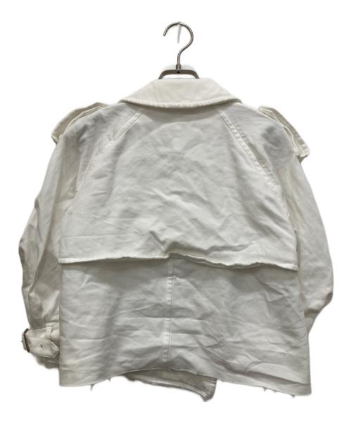 COMME des GARCONS（コムデギャルソン）COMME des GARCONS (コムデギャルソン) 04SS ポリ縮 カットオフショートトレンチジャケット ホワイト サイズ:不明の古着・服飾アイテム