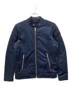 DIESELディーゼル）の古着「ナイロンライダースジャケット」｜ネイビー