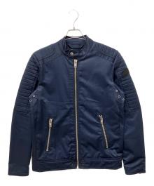 DIESEL（ディーゼル）の古着「ナイロンライダースジャケット」｜ネイビー