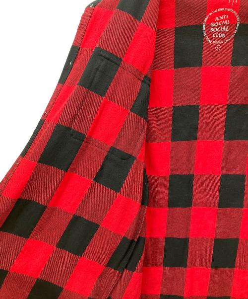anti social social CLUB（アンチソーシャルソーシャルクラブ）anti social social CLUB (アンチソーシャルソーシャルクラブ) バックプリントネルシャツ レッド サイズ:Lの古着・服飾アイテム