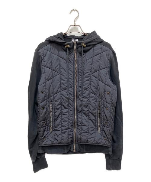 DIESEL（ディーゼル）DIESEL (ディーゼル) J-WESTER 中綿切替ジップパーカー ネイビー サイズ:Lの古着・服飾アイテム