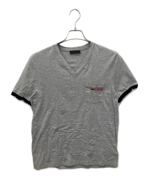 PRADA SPORTS（プラダスポーツ）PRADA SPORTS (プラダスポーツ) VネックTシャツ グレー サイズ:Lの古着・服飾アイテム