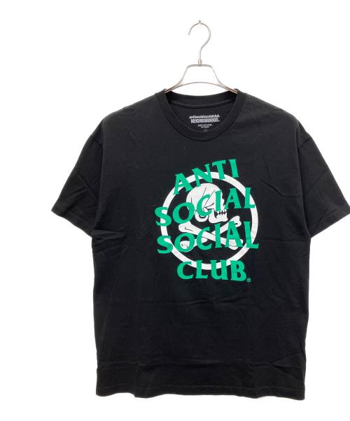 NEIGHBORHOOD（ネイバーフッド）NEIGHBORHOOD (ネイバーフッド) anti social social CLUB (アンチソーシャルソーシャルクラブ) コラボ両面プリントTシャツ ブラック サイズ:XLの古着・服飾アイテム