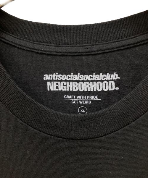NEIGHBORHOOD（ネイバーフッド）NEIGHBORHOOD (ネイバーフッド) anti social social CLUB (アンチソーシャルソーシャルクラブ) コラボ両面プリントTシャツ ブラック サイズ:XLの古着・服飾アイテム