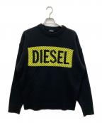 DIESELディーゼル）の古着「ロゴニット」｜ブラック×イエロー