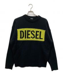 DIESEL（ディーゼル）の古着「ロゴニット」｜ブラック×イエロー