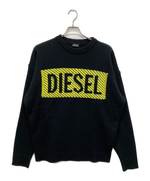 DIESEL（ディーゼル）DIESEL (ディーゼル) ロゴニット ブラック×イエロー サイズ:Lの古着・服飾アイテム