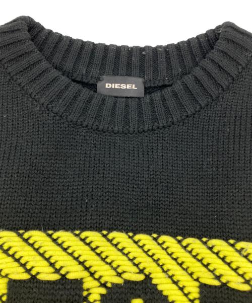 DIESEL（ディーゼル）DIESEL (ディーゼル) ロゴニット ブラック×イエロー サイズ:Lの古着・服飾アイテム