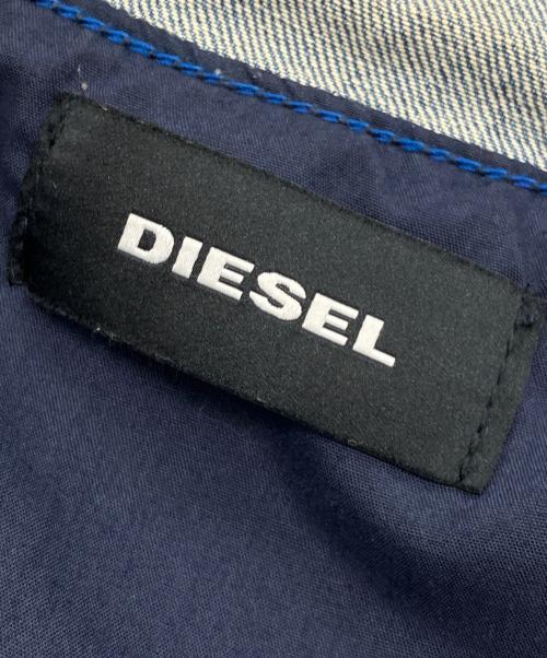 DIESEL（ディーゼル）DIESEL (ディーゼル) パッチワークフーデットデニムジャケット インディゴ サイズ:Mの古着・服飾アイテム