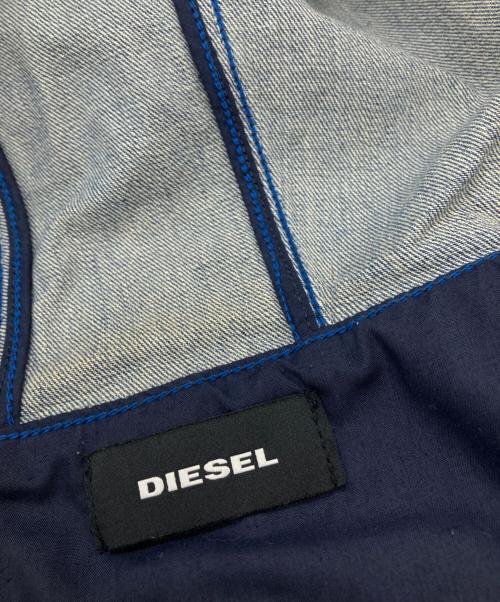 DIESEL（ディーゼル）DIESEL (ディーゼル) パッチワークフーデットデニムジャケット インディゴ サイズ:Mの古着・服飾アイテム