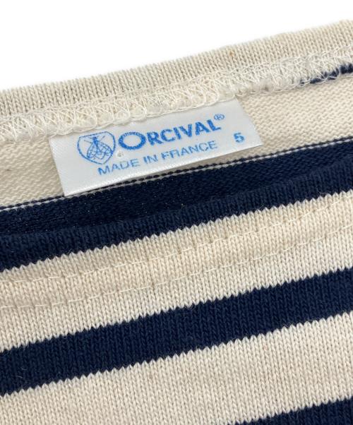 ORCIVAL（オーシバル）ORCIVAL (オーシバル) バスクシャツ ホワイト×ネイビー サイズ:5の古着・服飾アイテム