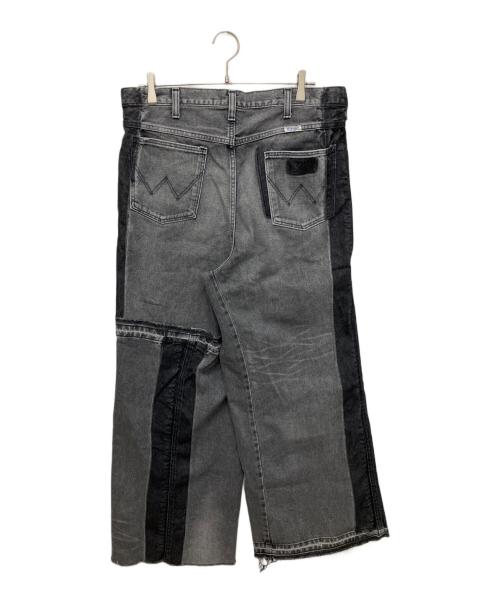 Wrangler（ラングラー）Wrangler (ラングラー) リメイクワイドデニムパンツ ブラック サイズ:XLの古着・服飾アイテム