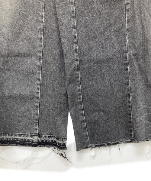 Wrangler（ラングラー）Wrangler (ラングラー) リメイクワイドデニムパンツ ブラック サイズ:XLの古着・服飾アイテム