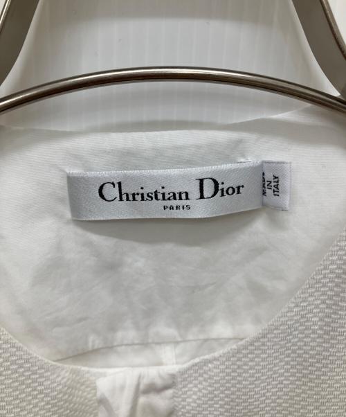 Christian Dior（クリスチャン ディオール）Christian Dior (クリスチャン ディオール) ワンポイント刺繍ノースリーブシャツ ホワイト サイズ:34の古着・服飾アイテム