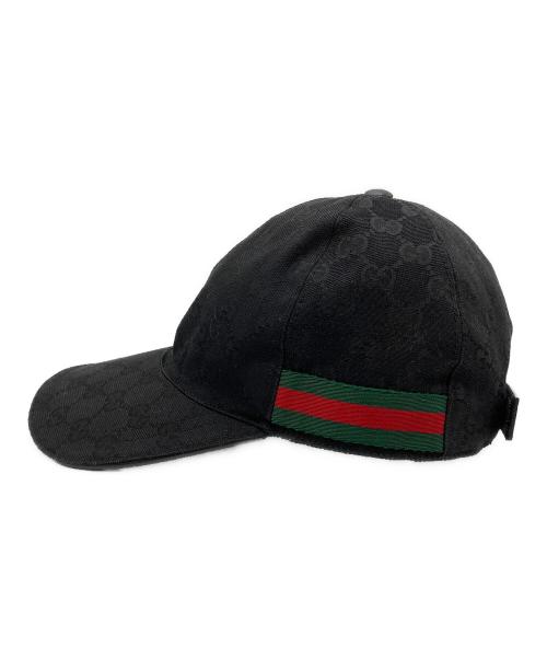 GUCCI（グッチ）GUCCI (グッチ) GGキャンバスベースボールキャップ ブラック サイズ:XS(56cm)の古着・服飾アイテム