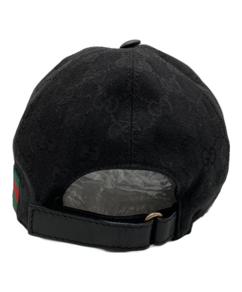 GUCCI（グッチ）GUCCI (グッチ) GGキャンバスベースボールキャップ ブラック サイズ:XS(56cm)の古着・服飾アイテム
