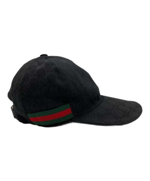 GUCCI（グッチ）GUCCI (グッチ) GGキャンバスベースボールキャップ ブラック サイズ:XS(56cm)の古着・服飾アイテム