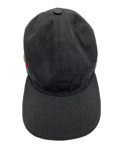 GUCCI（グッチ）GUCCI (グッチ) GGキャンバスベースボールキャップ ブラック サイズ:XS(56cm)の古着・服飾アイテム
