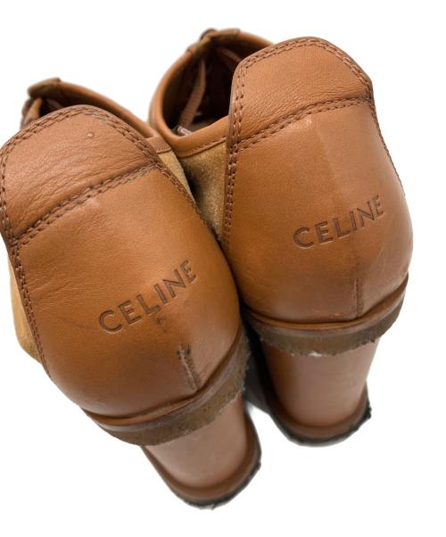 CELINE（セリーヌ）CELINE (セリーヌ) manon ウェッジソールブーツ ブラウン サイズ:39の古着・服飾アイテム