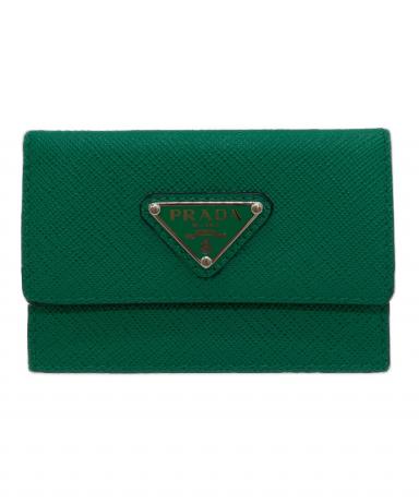 1*Ｆ様 【超美品】PRADA/プラダ 三角ロゴプレート サフィアーノレザー 二 中古・古着通販】PRADA (プラダ) サフィアーノ三角プレートカード