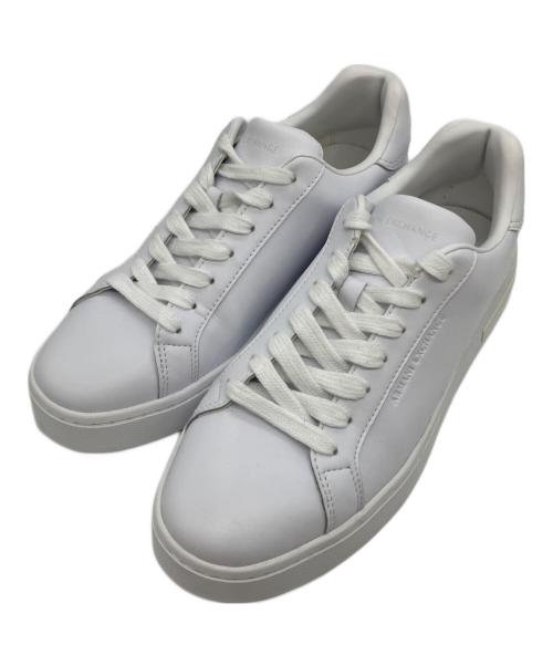 ARMANI EXCHANGE（アルマーニ エクスチェンジ）ARMANI EXCHANGE (アルマーニ エクスチェンジ) ローカットレザースニーカー ホワイト サイズ:26㎝の古着・服飾アイテム