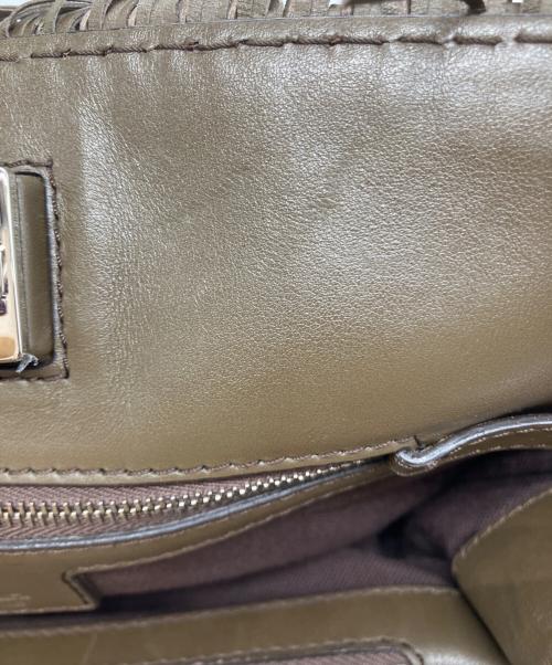 MaxMara（マックスマーラ）MaxMara (マックスマーラ) 2WAYフリンジレザーショルダーバッグ オリーブの古着・服飾アイテム