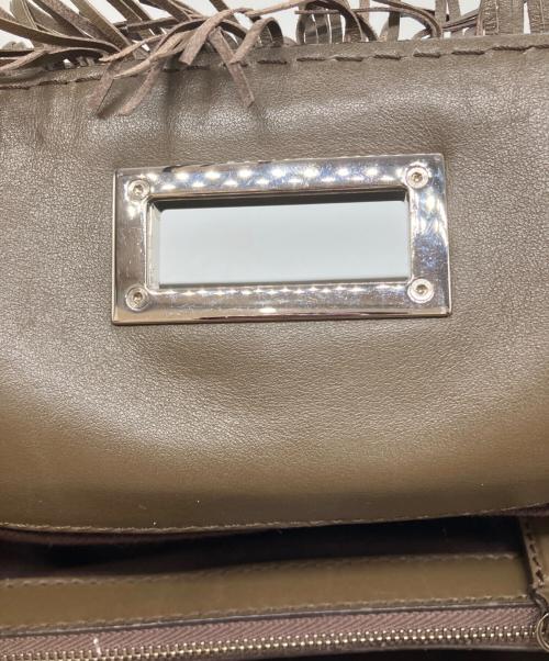 MaxMara（マックスマーラ）MaxMara (マックスマーラ) 2WAYフリンジレザーショルダーバッグ オリーブの古着・服飾アイテム