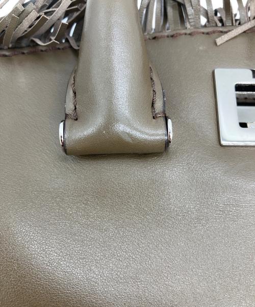 MaxMara（マックスマーラ）MaxMara (マックスマーラ) 2WAYフリンジレザーショルダーバッグ オリーブの古着・服飾アイテム