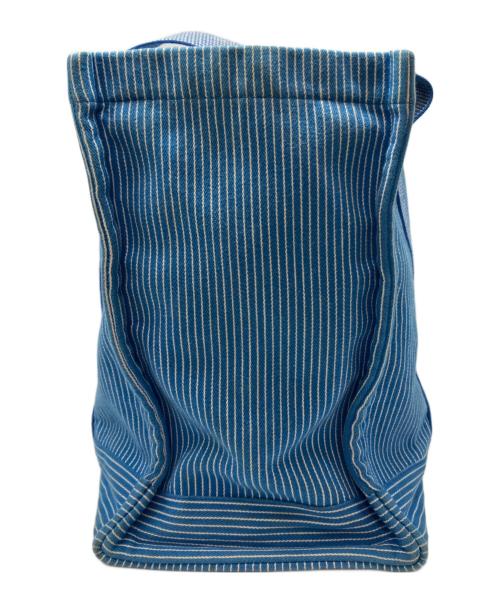 HERMES（エルメス）HERMES (エルメス) カヴァルストライプマザーズトートバッグ ブルーの古着・服飾アイテム