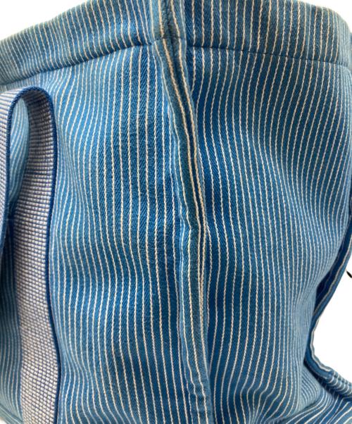 HERMES（エルメス）HERMES (エルメス) カヴァルストライプマザーズトートバッグ ブルーの古着・服飾アイテム