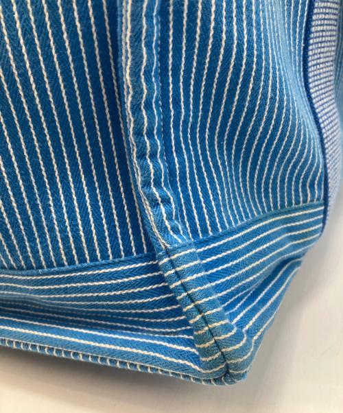 HERMES（エルメス）HERMES (エルメス) カヴァルストライプマザーズトートバッグ ブルーの古着・服飾アイテム