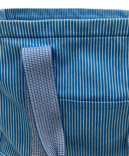 HERMES（エルメス）HERMES (エルメス) カヴァルストライプマザーズトートバッグ ブルーの古着・服飾アイテム