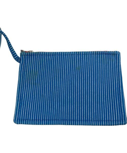 HERMES（エルメス）HERMES (エルメス) カヴァルストライプマザーズトートバッグ ブルーの古着・服飾アイテム