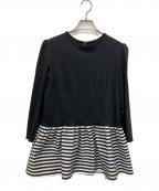 BORDERS at BALCONYボーダーズアットバルコニー）の古着「PEPLUM LONG SLEEVE TEE」｜ブラック