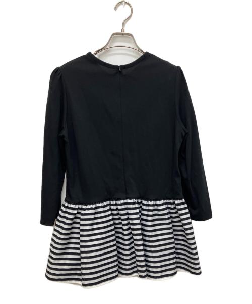 BORDERS at BALCONY（ボーダーズアットバルコニー）BORDERS AT BALCONY (ボーダーズアットバルコニー) PEPLUM LONG SLEEVE TEE ブラック サイズ:38の古着・服飾アイテム