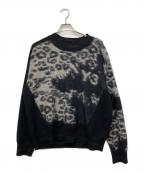 Y-3ワイスリー）の古着「U LEPPARD KNIT CREW SWEATER」｜ブラック×グレー