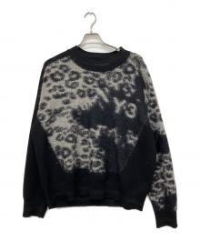 Y-3（ワイスリー）の古着「U LEPPARD KNIT CREW SWEATER」｜ブラック×グレー
