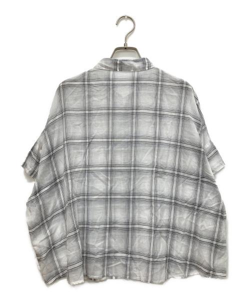 vm（ヴーム）vm (ヴーム) フレンチスリーブシアーチェックシャツ ホワイトの古着・服飾アイテム