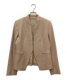 theory luxe（セオリーリュクス）の古着「SAXONY.SOFTノーカラージャケット」｜ベージュ