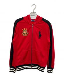 POLO RALPH LAUREN（ポロ・ラルフローレン）の古着「リブラインビッグポニーパーカー」｜レッド