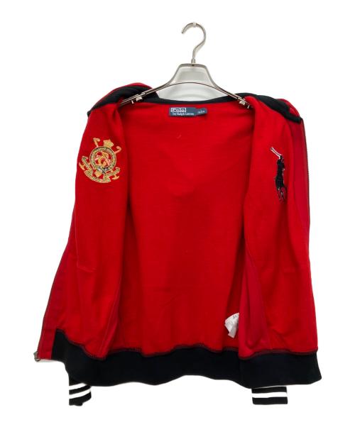 POLO RALPH LAUREN（ポロ・ラルフローレン）POLO RALPH LAUREN (ポロ・ラルフローレン) リブラインビッグポニーパーカー レッド サイズ:Lの古着・服飾アイテム