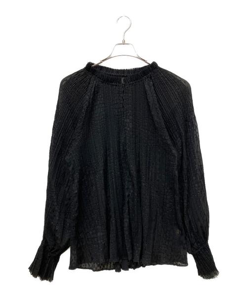 journal standard L'essage（ジャーナルスタンダード レサージュ）journal standard L'essage (ジャーナルスタンダード レサージュ) デザインドットプリーツブラウス ブラック サイズ:Freeの古着・服飾アイテム