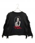 hystericsヒステリックス）の古着「DESTRYOY ALL MONSTERS フリンジニット」｜ブラック