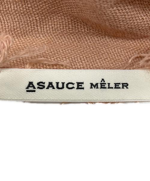 ASAUCE MELER（アソースメレ）ASAUCE MELER (アソースメレ) ベルギーリネン100％ストール ピンクの古着・服飾アイテム
