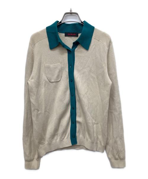 CABAN（キャバン）CABaN (キャバン) コットンカシミヤバイカラーカーディガン ベージュ サイズ:Freeの古着・服飾アイテム