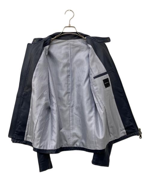 SHIPS JET BLUE（シップスジェットブルー）SHIPS JET BLUE (シップスジェットブルー) ラムレザーシングルライダースジャケット ネイビー サイズ:Lの古着・服飾アイテム