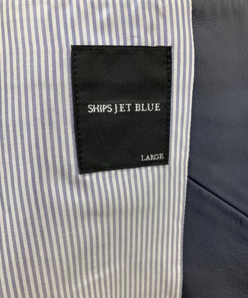 SHIPS JET BLUE（シップスジェットブルー）SHIPS JET BLUE (シップスジェットブルー) ラムレザーシングルライダースジャケット ネイビー サイズ:Lの古着・服飾アイテム