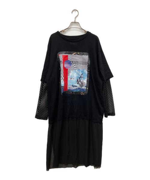 ROSE BUD（ローズバッド）ROSE BUD (ローズバッド) OKIRAKU (オキラク) レイヤードワンピース ブラック サイズ:Freeの古着・服飾アイテム