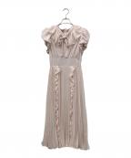 Rose Museロゼミューズ）の古着「chiffon pleated dress」｜ピンク