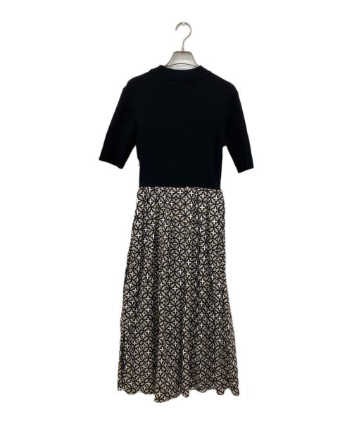 DRESSTERIOR（ドレステリア）DRESSTERIOR (ドレステリア) オーバーラップサークルリブニットコンビドレス ブラック サイズ:36の古着・服飾アイテム